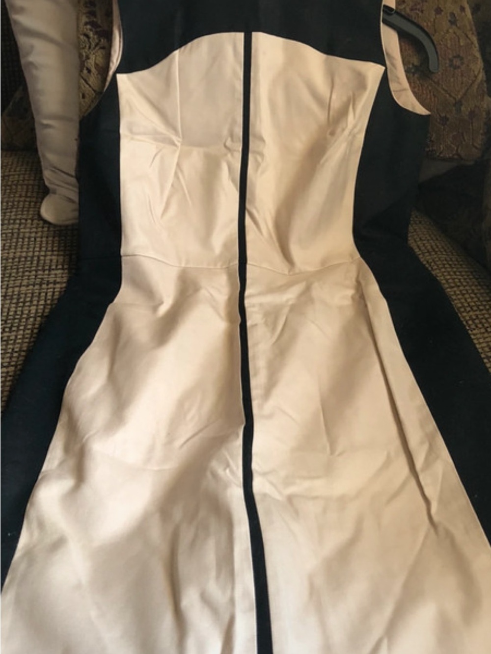 Ann Taylor Black and Cream Colorblock Sheath Dress